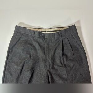 Zignone Biella Italy Dress Pants Mens 35x31 Black Cashmere Wool Straight Pleated